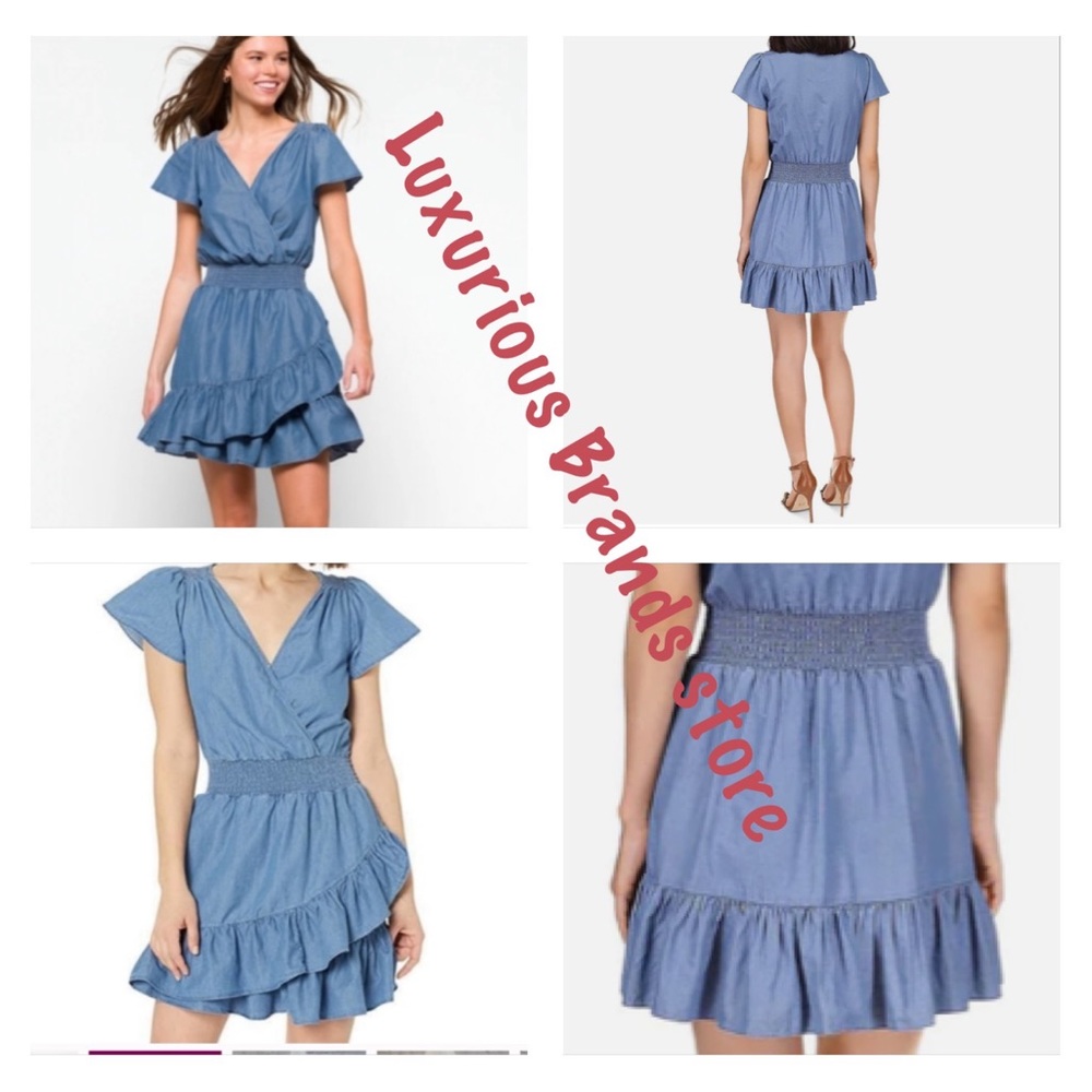 MICHAEL MICHAEL KORS WOMENS RUFFLED SHORT MINI DRESS